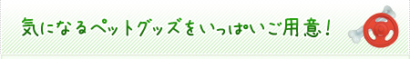 気になるペットグッズをいっぱいご用意！